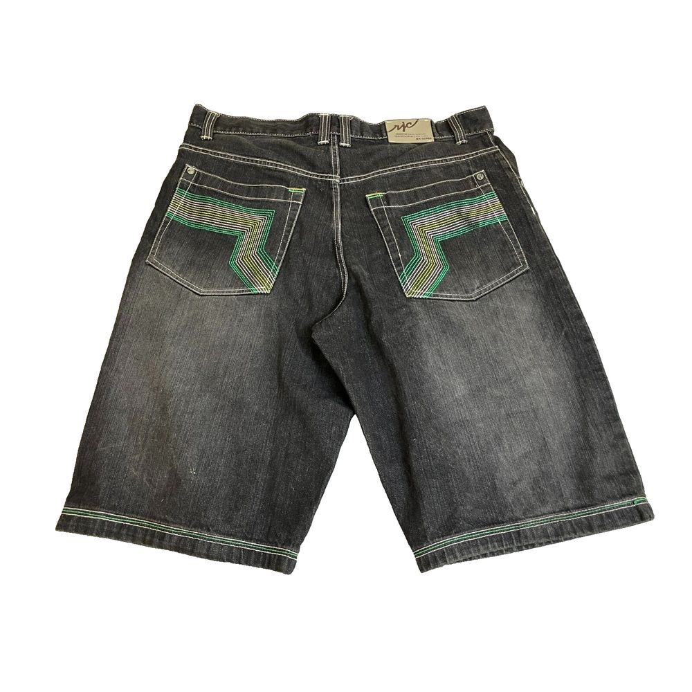 RIC Shorts Adult 38x14.5 Black Denim Bermuda Baggy Skater Urban Jean Mens‎ - Picture 5 of 11